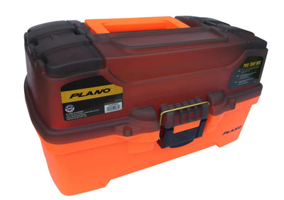 Orange rigid fishing box 2 trays from Plano