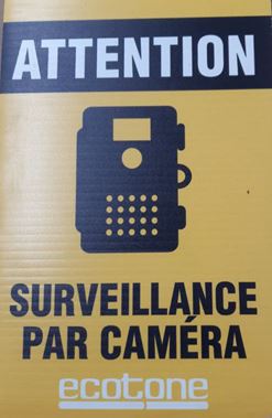 Affiche « Attention surveillance par caméra » - Ecotone