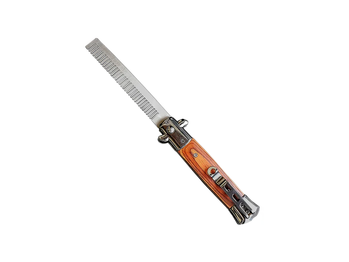 Peigne pliant automatique "Switchblade" cran d'arrêt bois de rose - Lucky Jack