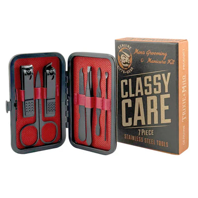Trousse de manucure "Classy Care" 7 pièces étui en cuir - Lucky Jack