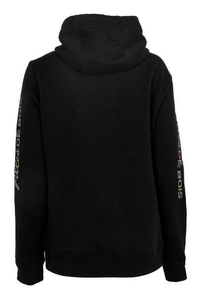 Chandail avec capuchon de chasse femme Filles de bois Sportchief noir 300 g/m² avec capuchon ajustable et motif chevreuil, chaleur et confort en plein air. XS-2XL