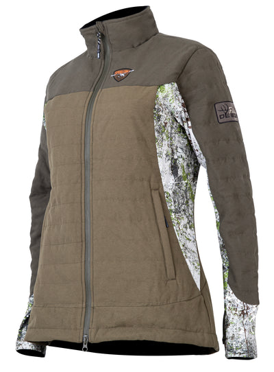 Manteau de chasse Kate collection Filles de bois par Sportchief, vue 45 , couleur vert forêt avec camo