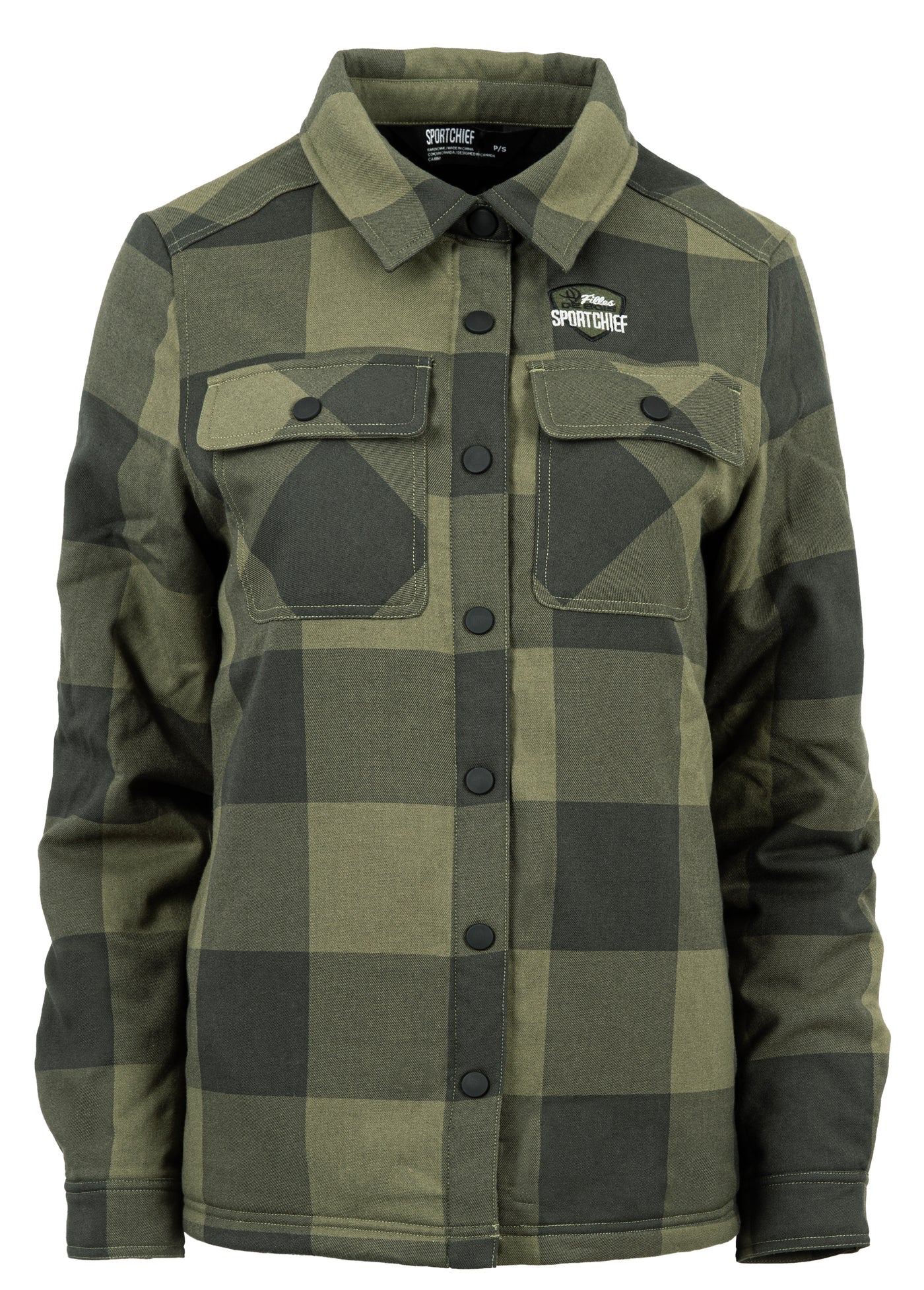 Chemise de chasse Filles de bois Sugar Shack : flanelle extensible, coupe féminine, épaules renforcées et protection déperlante pour les chasseuses.