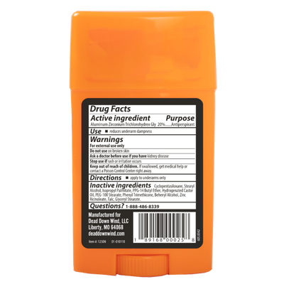 Déodorant et antisudorifique 2.25oz sans parfum pour la chasse - Dead Down Wind