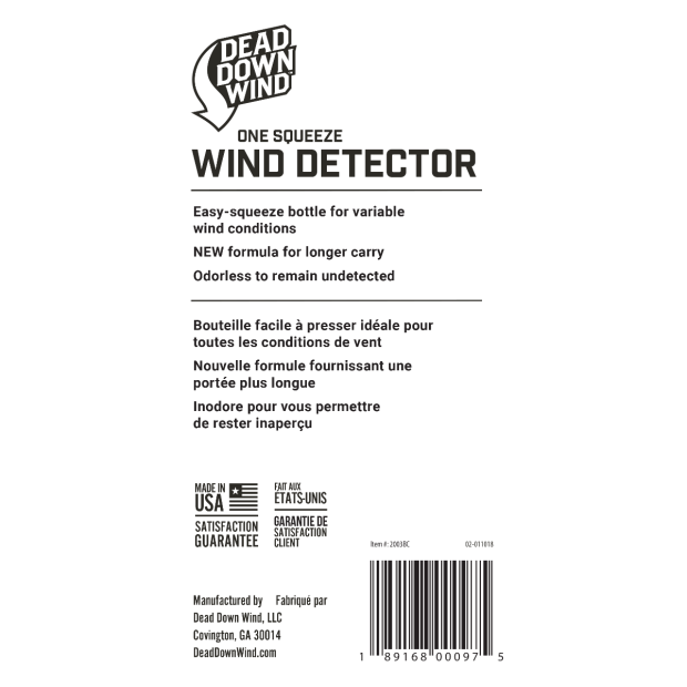 Détecteur de vent sans odeur en bouteille pour chasser - Dead Down Wind™