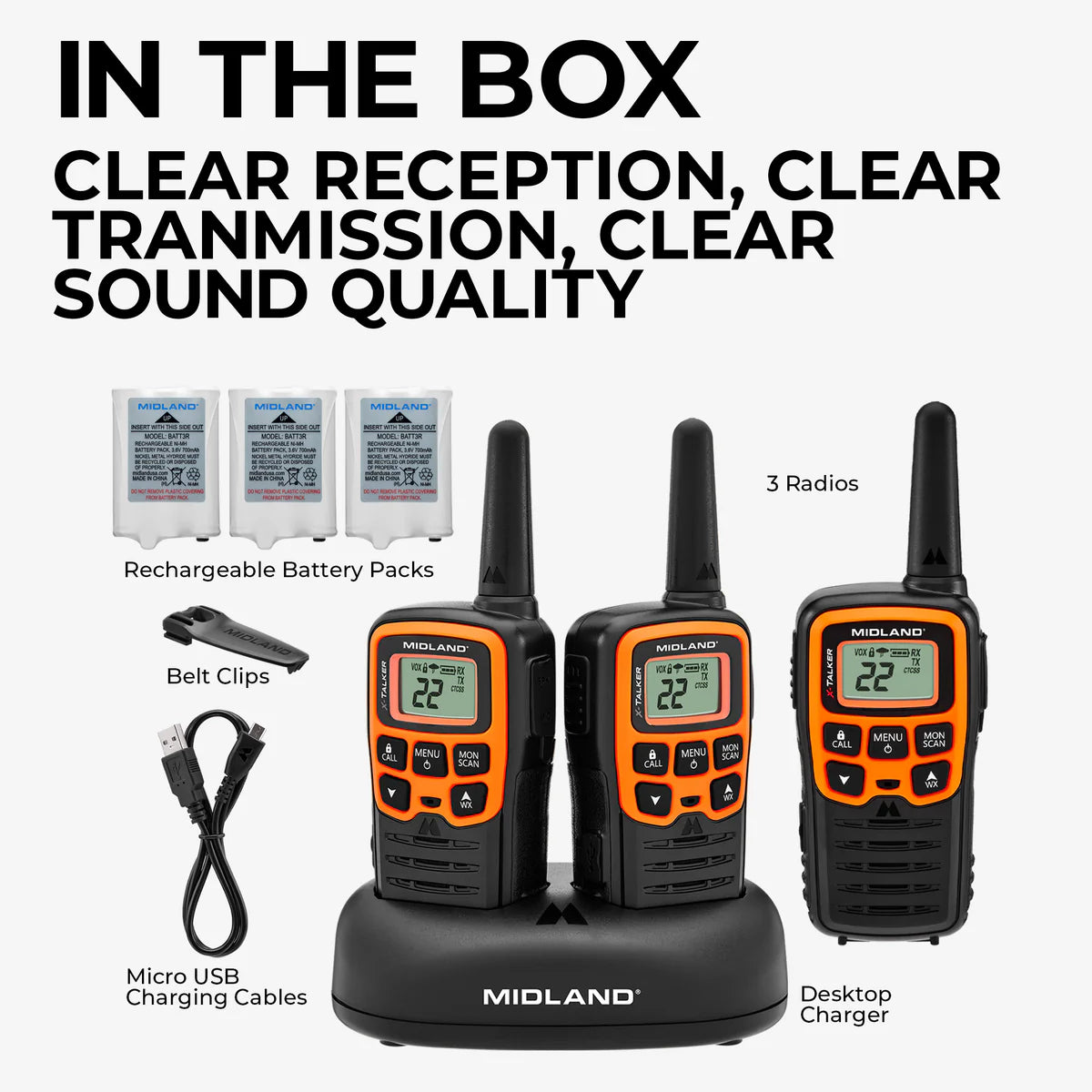 Radio bidirectionnelle émetteur-récepteur "T51 X-Talker FRS" - Midland
