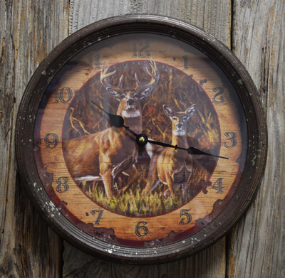 Horloge 15'' motif chevreuil  - Rivers Edge