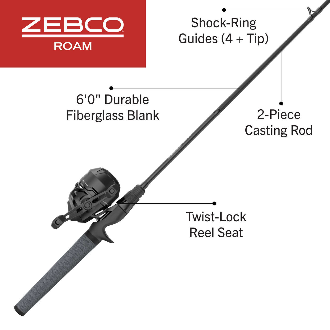 ZEBCO Roam Spincast Spinning Rod and Reel Combo