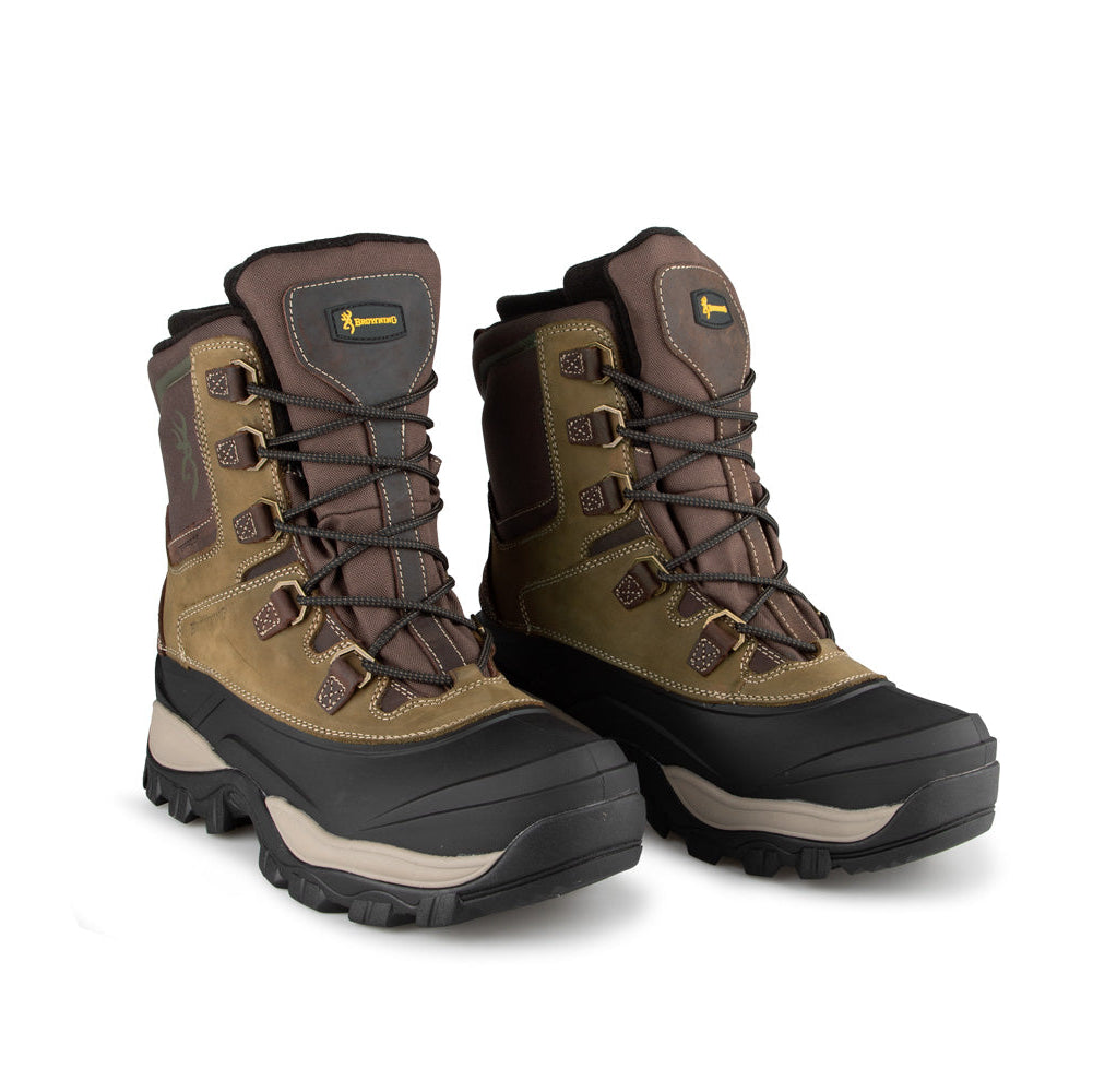 Bottes d’hiver Browning Blizzard. Isolation feutre 8 mm RadiantTex, cuir huilé et nylon 600D, chaleur, confort et traction supérieure.