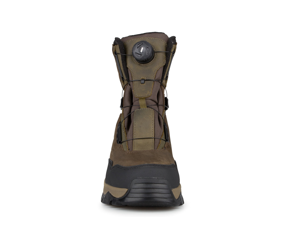 Botte de chasse homme imperméable Hugo Strong en cuir, avec Primaloft 400 g et semelle antidérapante. Parfaite pour orignal et chevreuil. Grandeurs: 7-14.