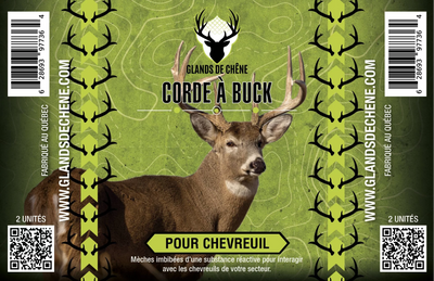 "Corde à Buck" par Glands de Chêne, produit pour attirer les chevreuils de votre secteur