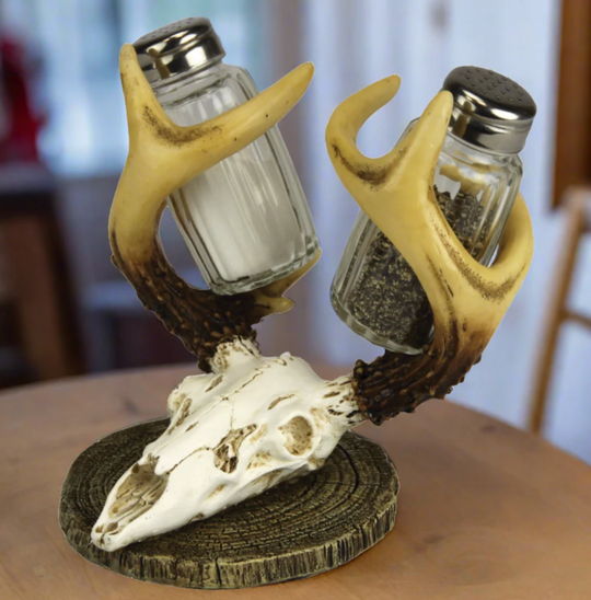 Vintage, Pewter, Deer Head, Antlers, Salt and outlet Pepper Shakers, Excellent Condition, Gorgeous!