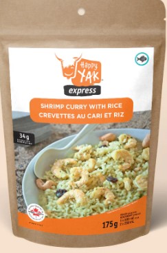 Repas déshydratés - Crevettes au riz et cari - Happy Yak