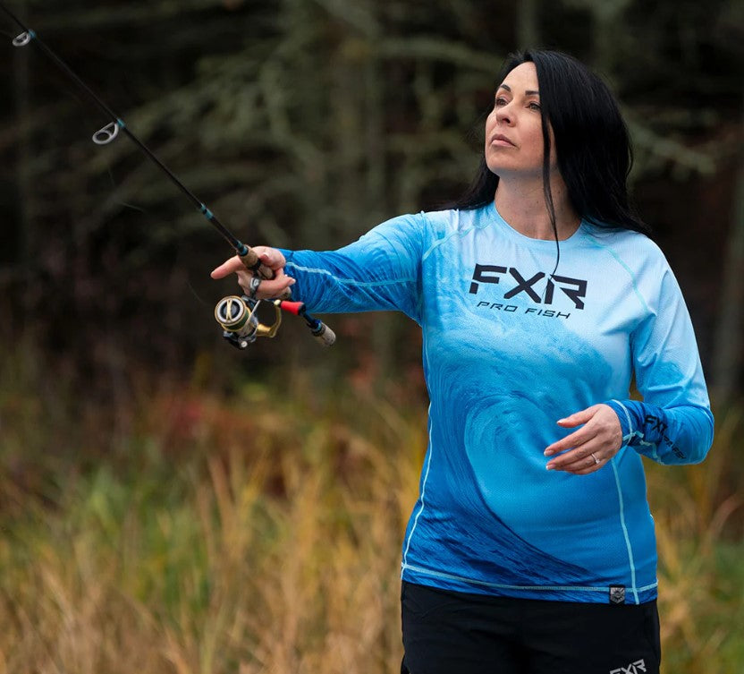 Women's long sleeve sweater "UPF BIG TREBLE AIR" blue - FXR