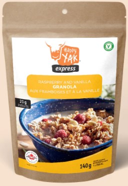 Dehydrated meals - Raspberry vanilla granola - Happy Yak