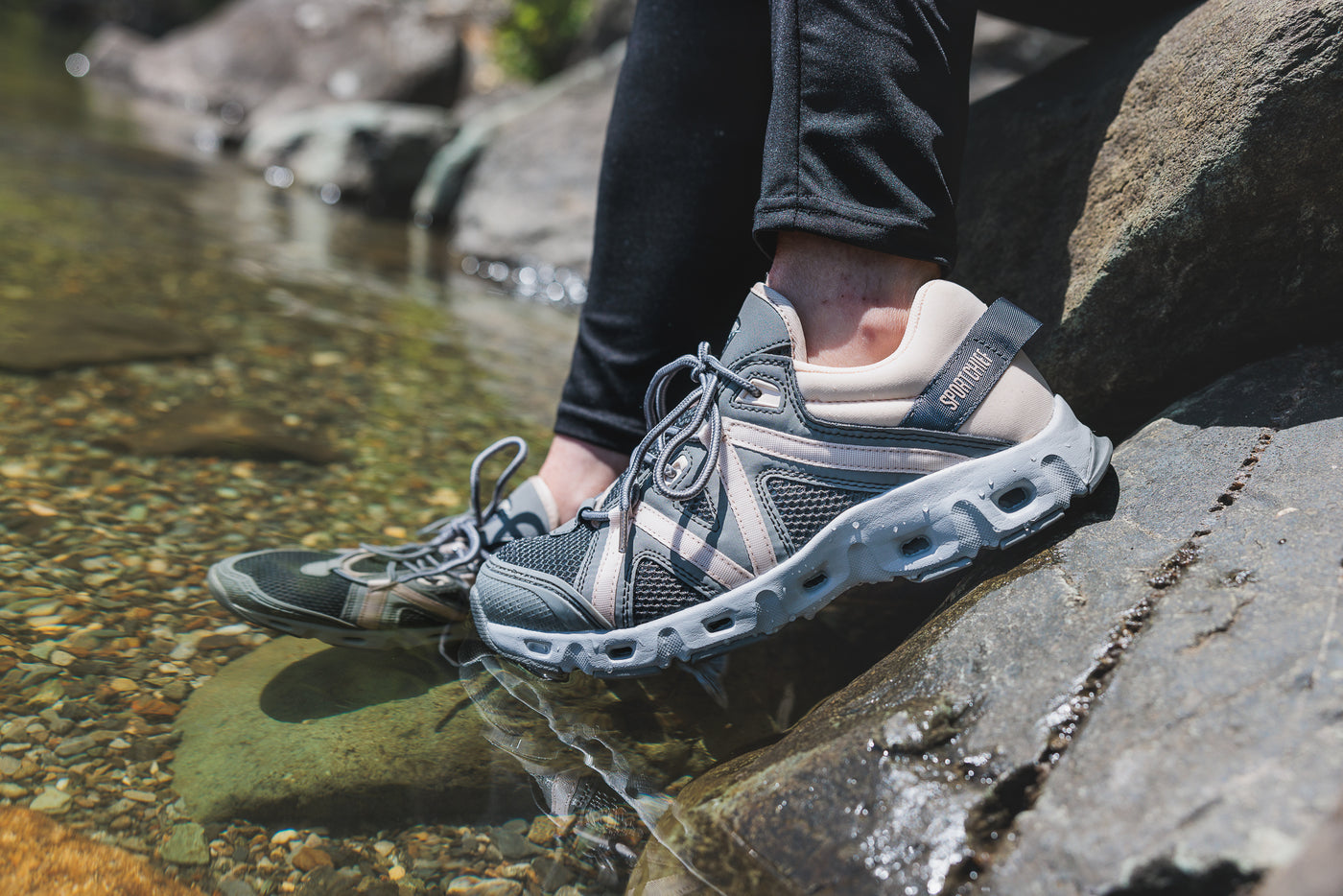 Soulier de pêche homme "Oceanic" avec système d'évacuation d'eau, noir  - Sportchief