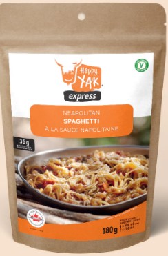 Dehydrated meals -Spaghetti with Neapolitan sauce - Happy Yak