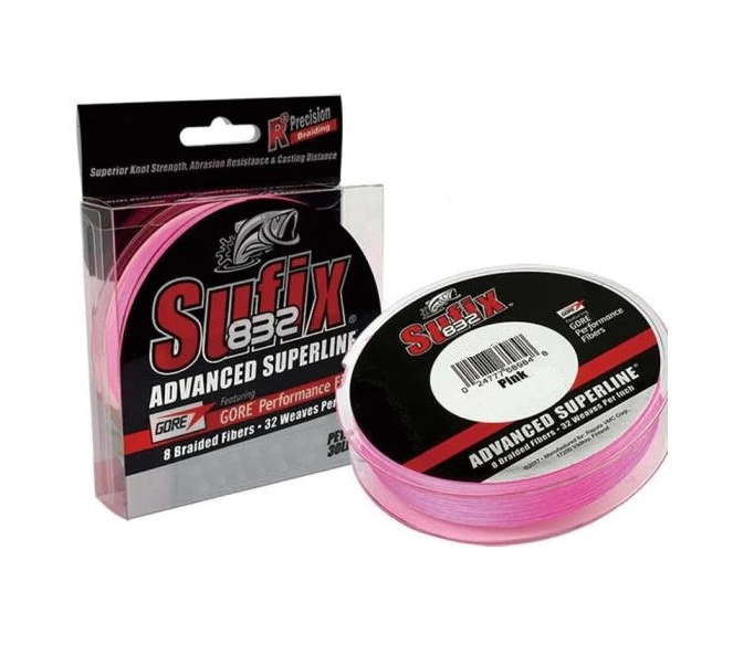 Fishing line 832 Advanced Superline PINK (10 or 20LB) - Sufix