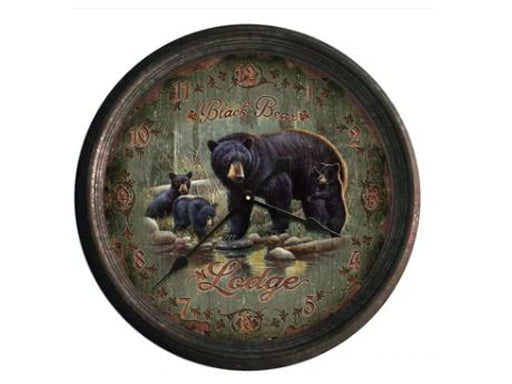 15'' bear motif clock